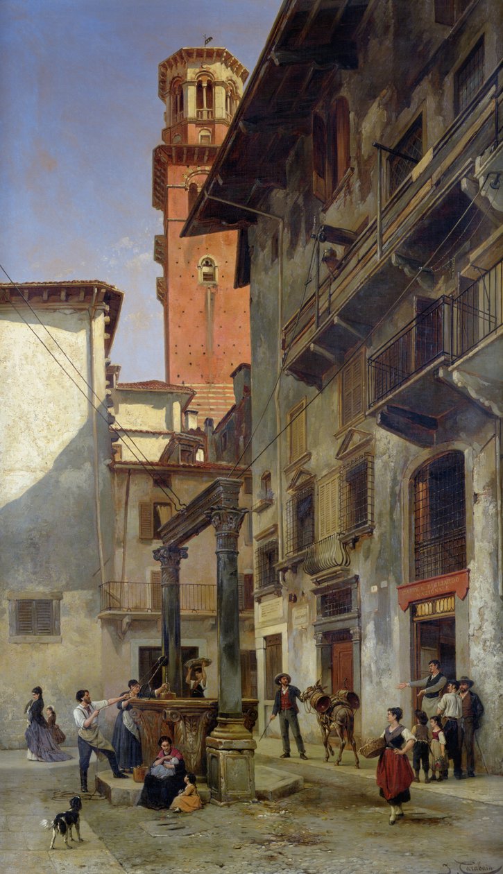 Via Mazzanti, Verona, 1880 av Jacques Carabain