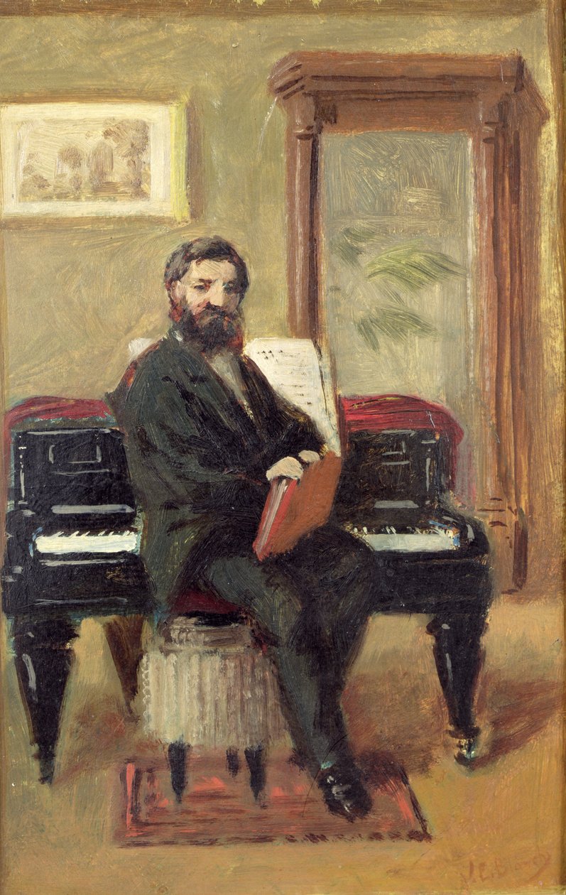 Claude Achille Debussy (1862-1918) ved sitt piano av Jacques Emile Blanche