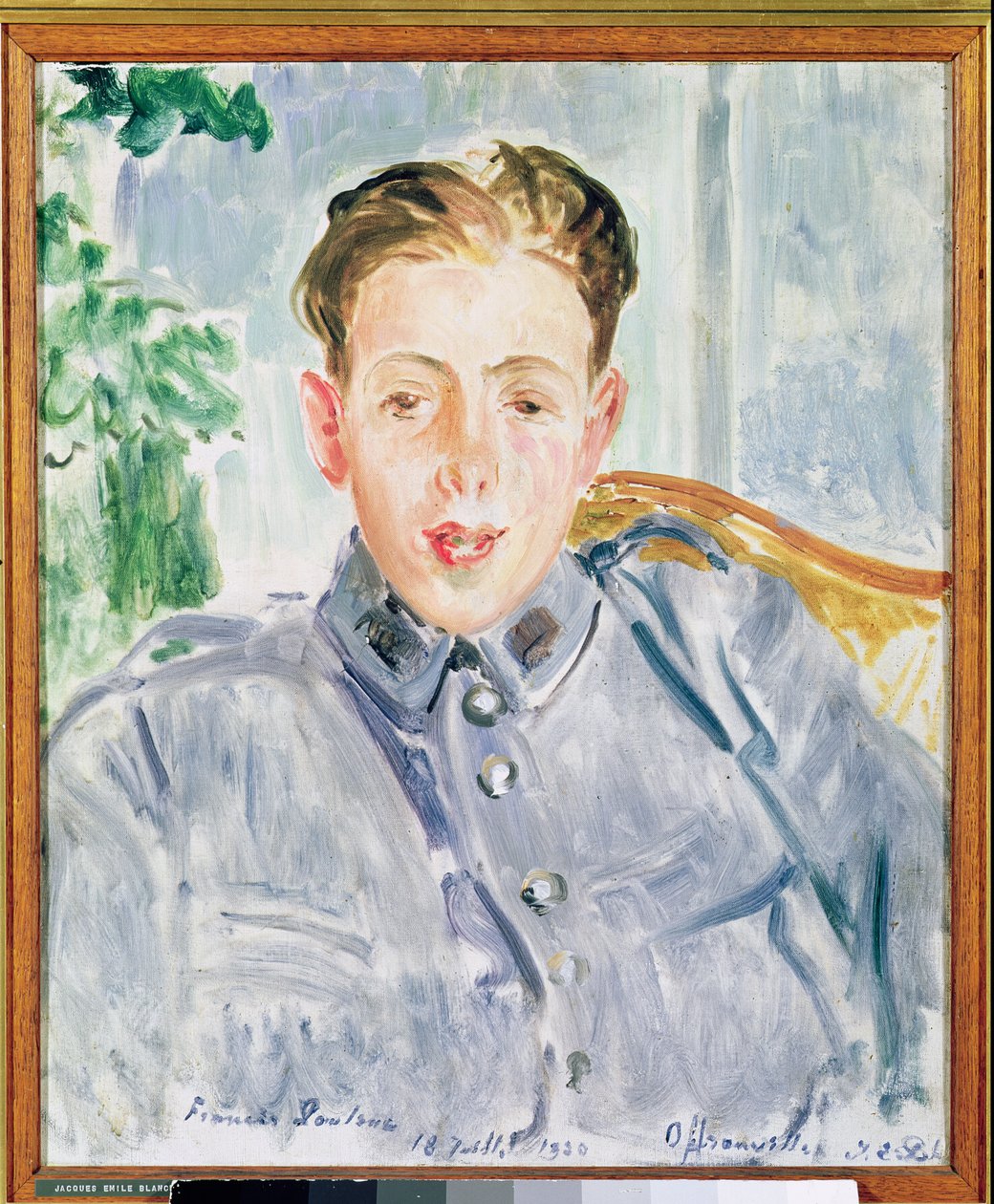 Portrett av Francis Poulenc (1899-1963) 1920 av Jacques Emile Blanche