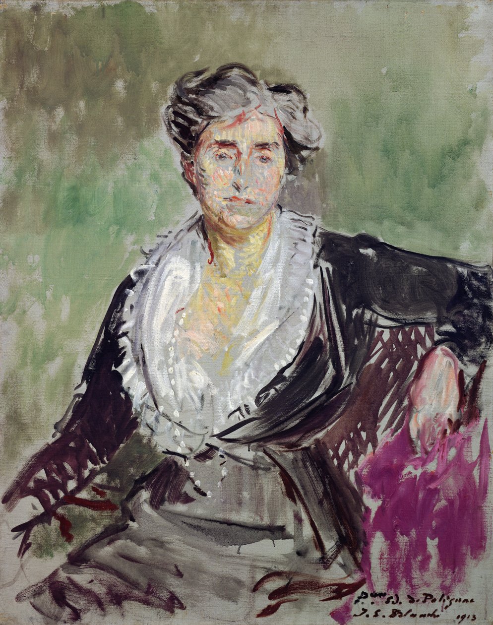 Studie for et portrett av prinsesse Edmond de Polignac, 1913 av Jacques Emile Blanche