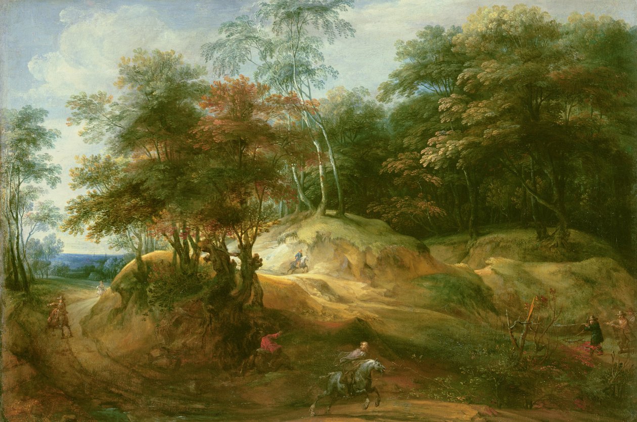 Skoglandskap med bakhold av Jacques Fouquieres
