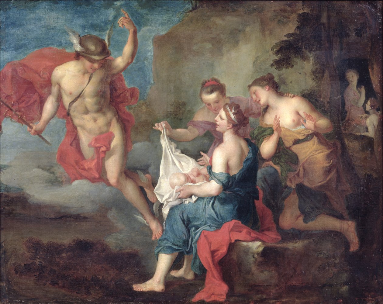 Bacchus levert til nymfene i Nysa av Jacques Francois Courtin