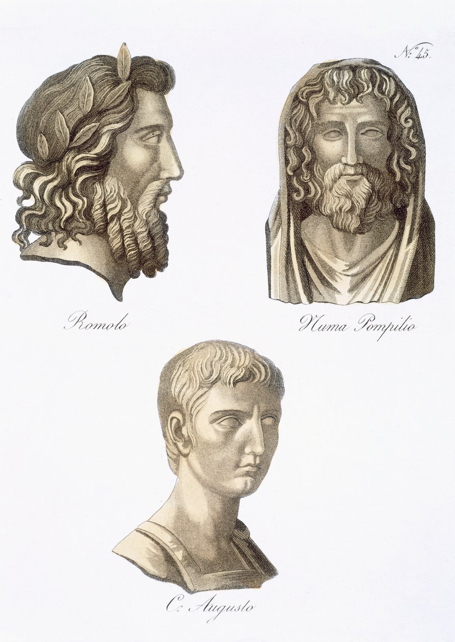 Romulus, Numa Pompilius og Augustus fra, 