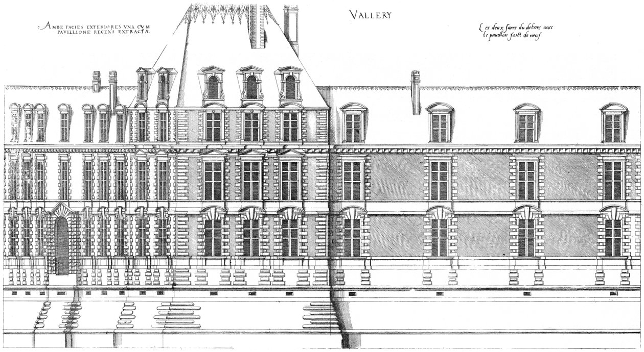 Gravering fra Det første bindet av de mest utmerkede Bastiments de France av Jacques I Androuet du Cerceau