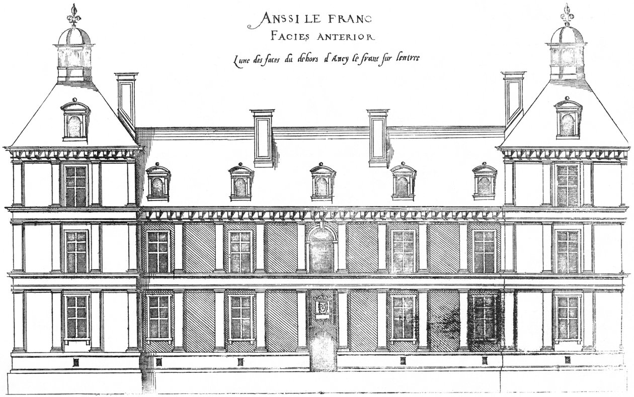 Gravering fra Det første bindet av de mest utmerkede Bastiments de France av Jacques I Androuet du Cerceau