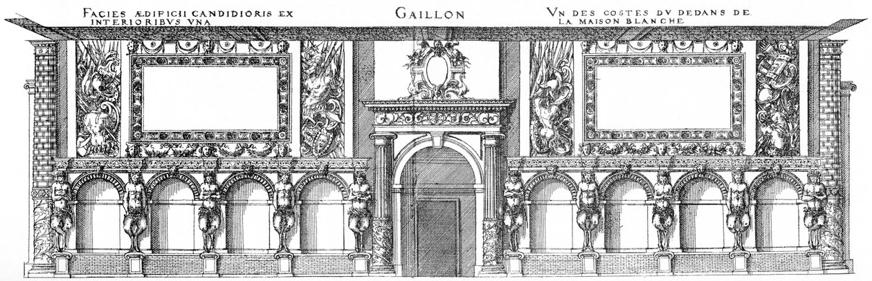 Gaillon en av de indre veggene i Maison Blanche av Jacques I Androuet du Cerceau