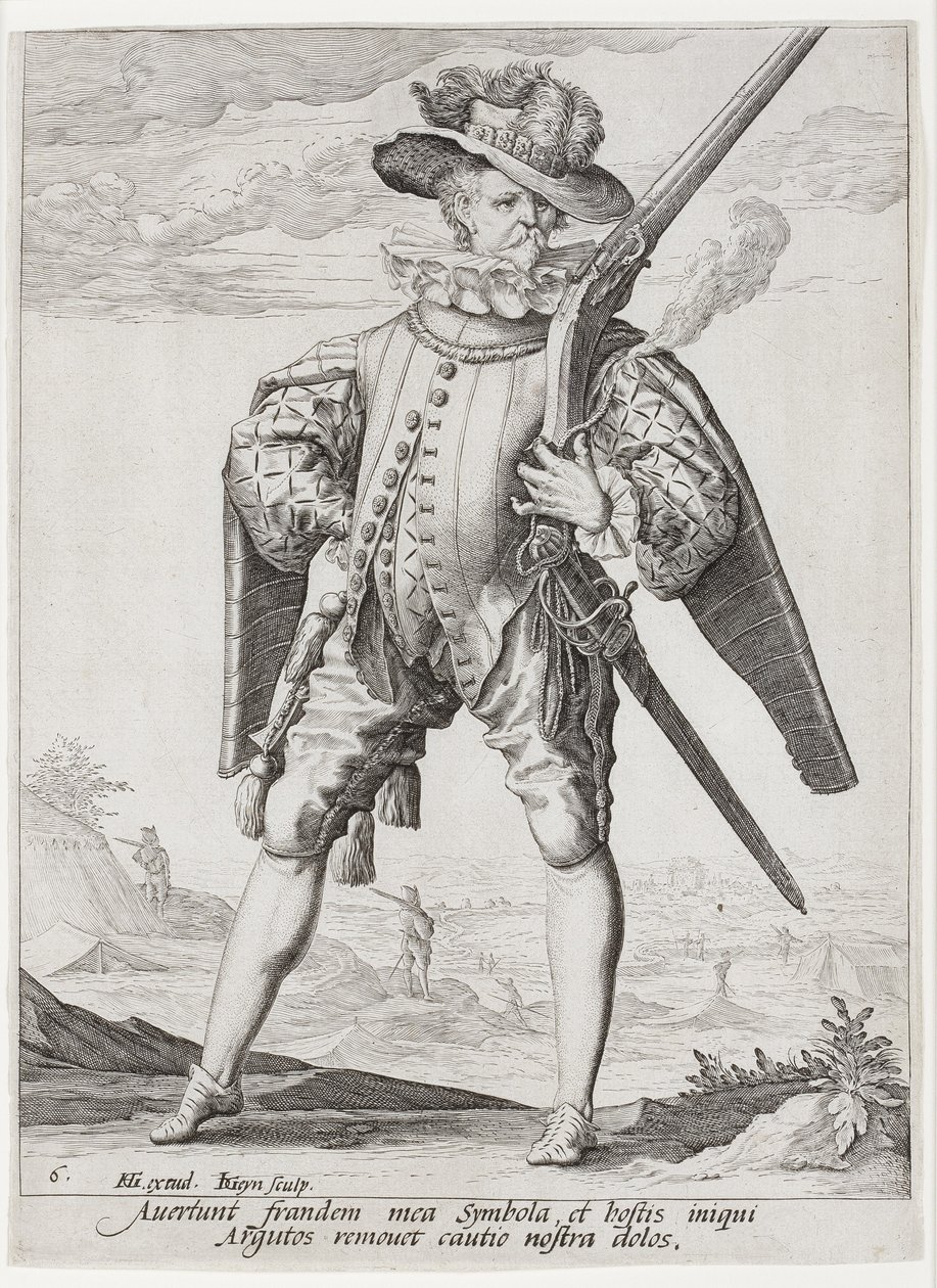 En musketer, 1587 av Jacques II de Gheyn