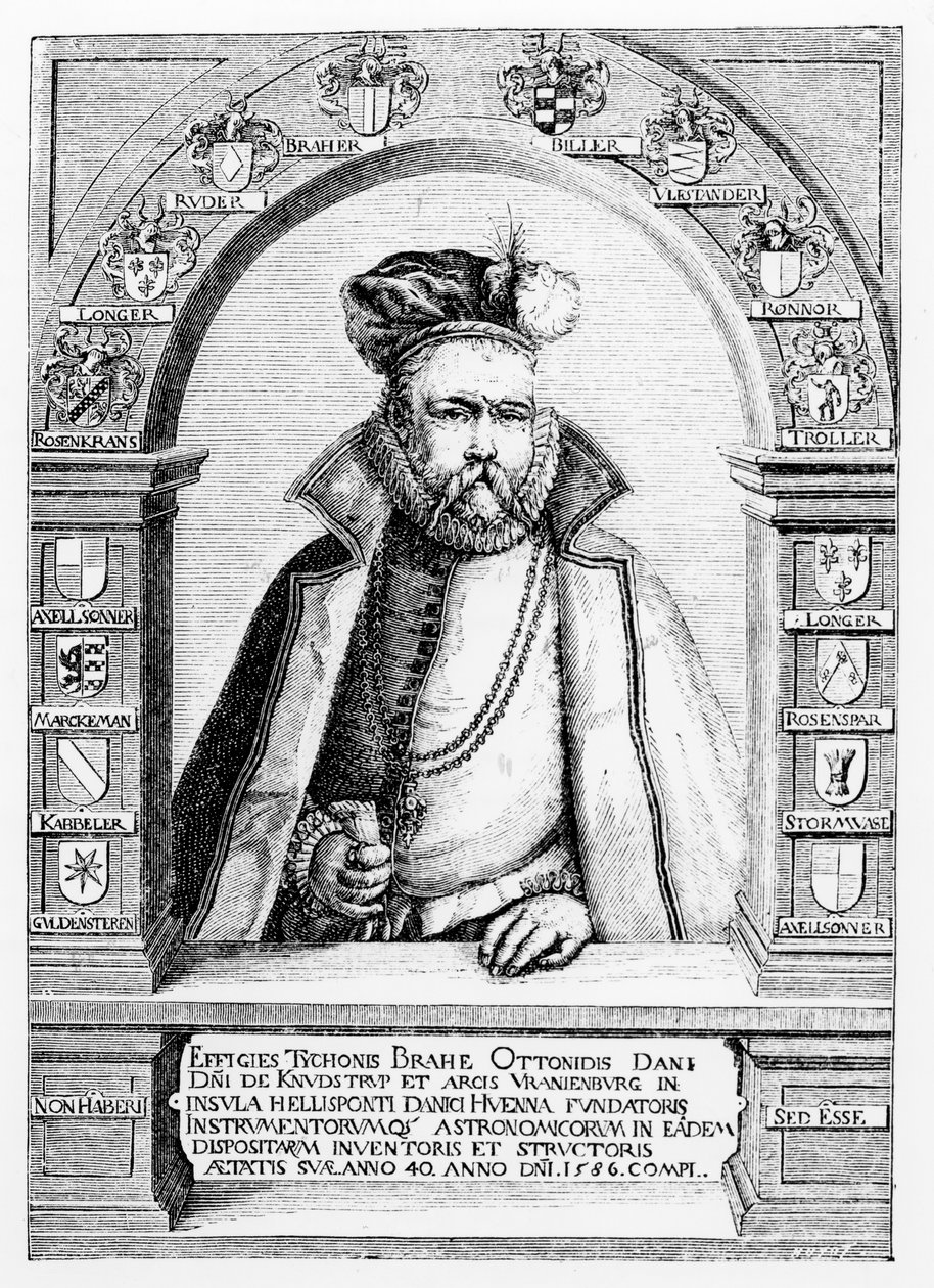 Portrett av Tycho Brahe (1546-1601) illustrasjon fra 
