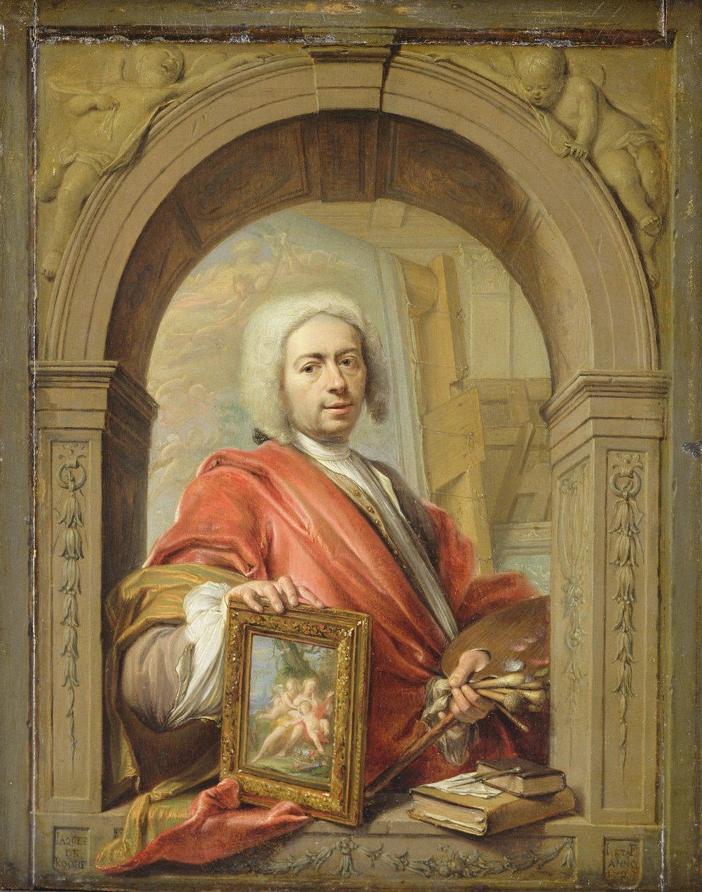 Selvportrett, 1727 av Jacques Ignatius de Roore