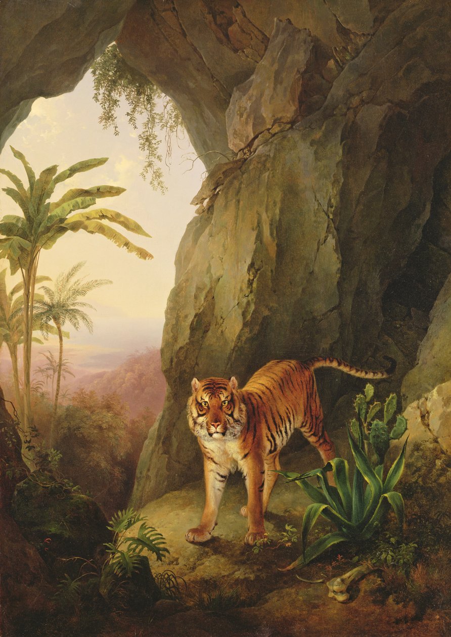 Tiger i en hule, ca. 1814 av Jacques Laurent Agasse