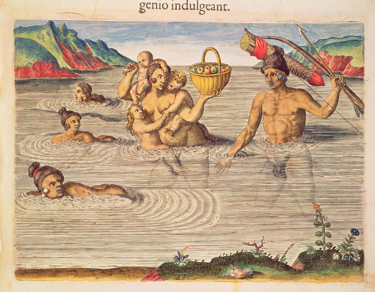 A Family Crossing a River, fra 