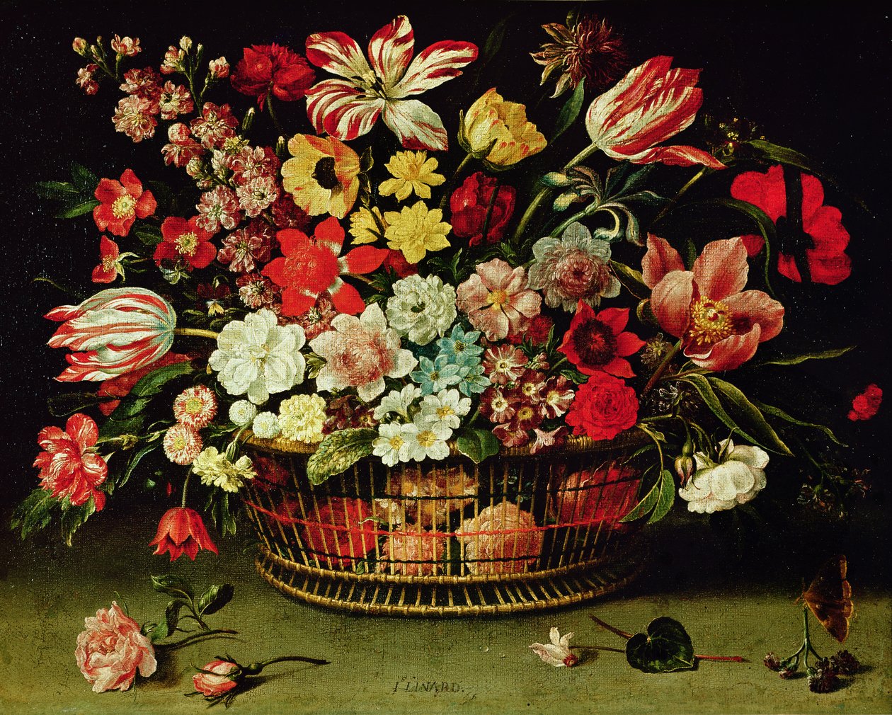 Kurv med blomster av Jacques Linard