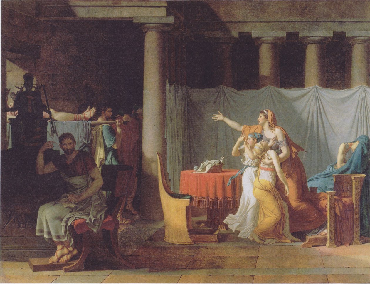 Liktorene bringer likene til sønnene hans til Brutus av Jacques Louis David