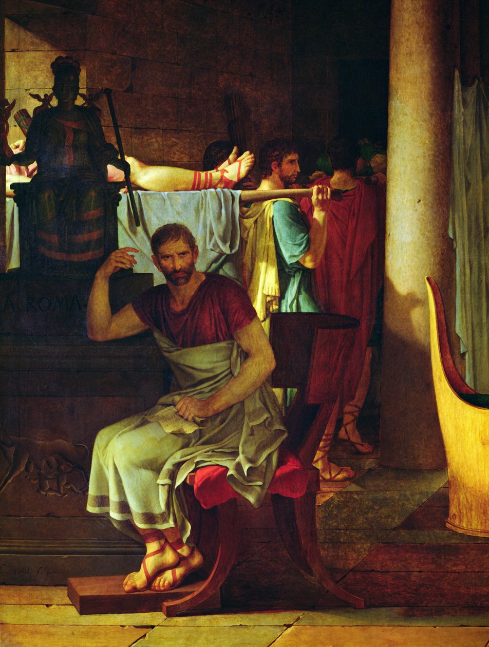 Lictors Bearing to Brutus the Bodies of his Sons, 1789 olje på lerret detalj av 44247 av Jacques Louis David