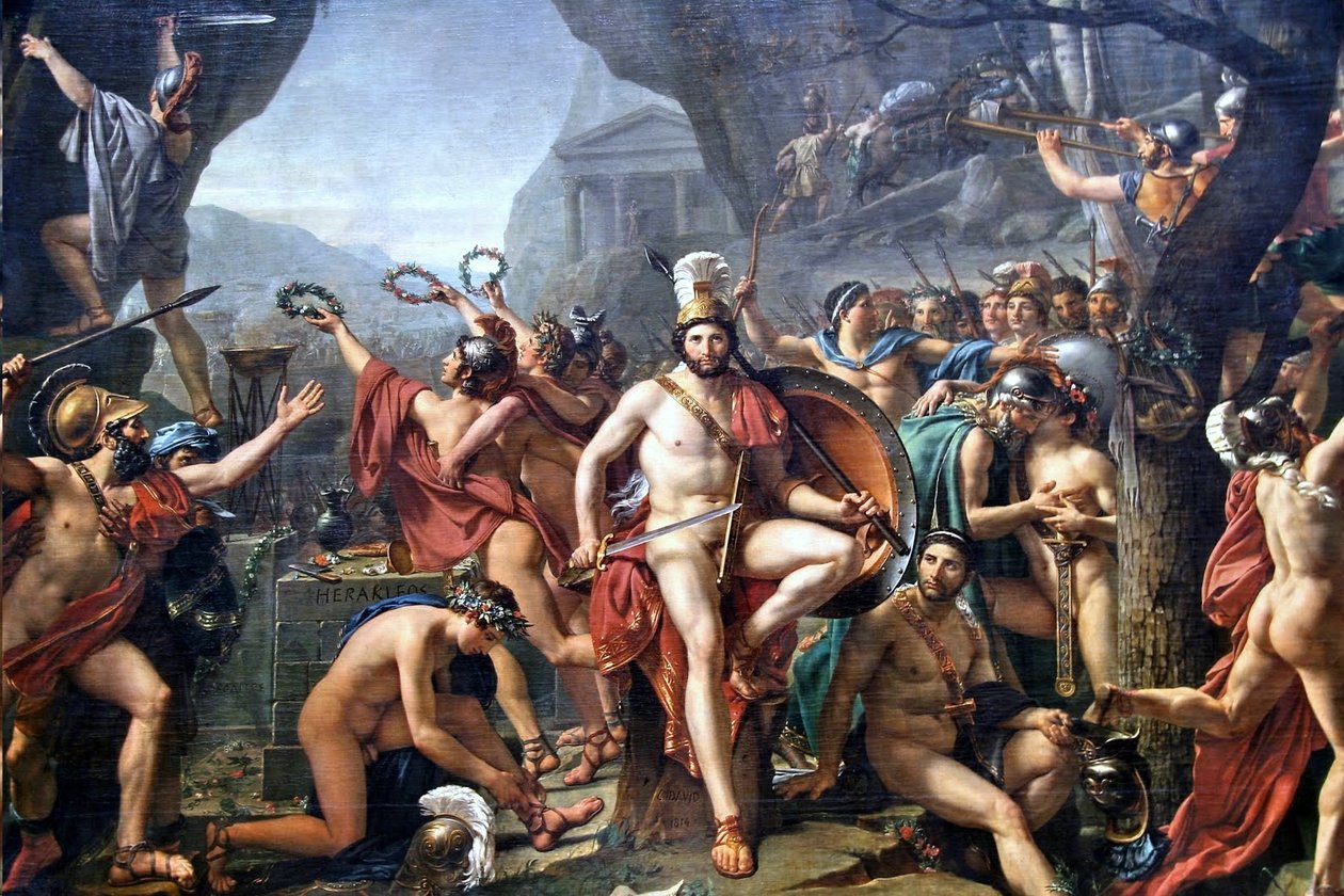 Leonidas på Thermopylae av Jacques Louis David