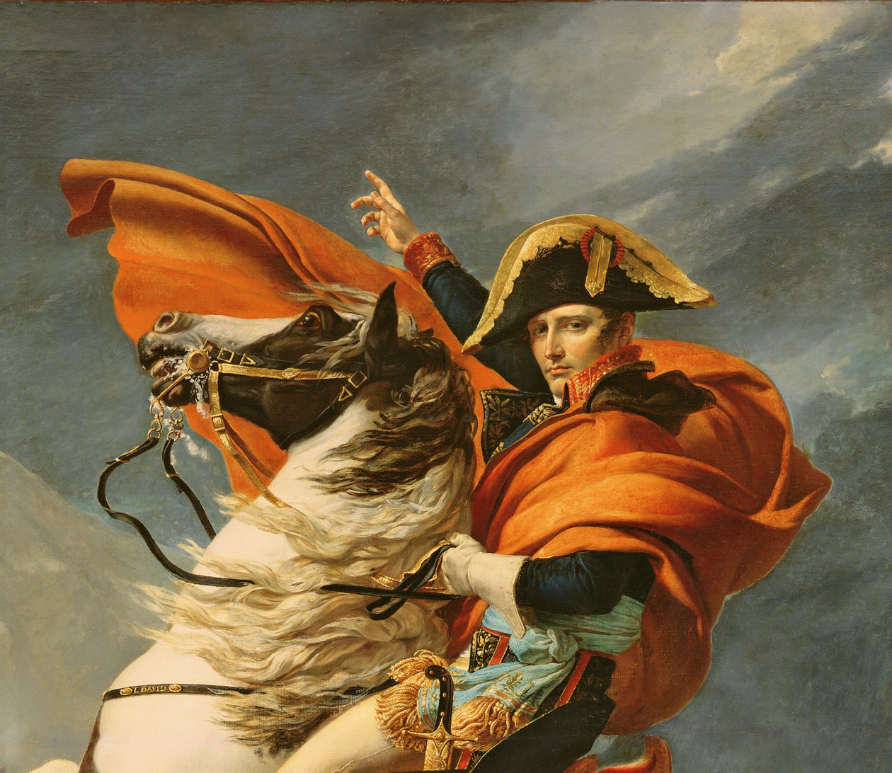 Napoleon krysser Alpene 20. mai 1800, 1803 (detalj av 101627) av Jacques Louis David