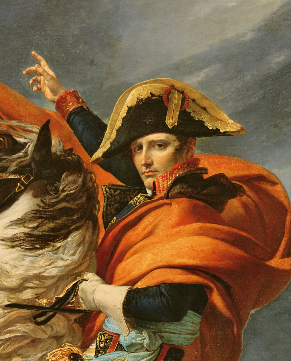 Napoleon krysser Alpene 20. mai 1800, 1803 (detalj av 101627) av Jacques Louis David