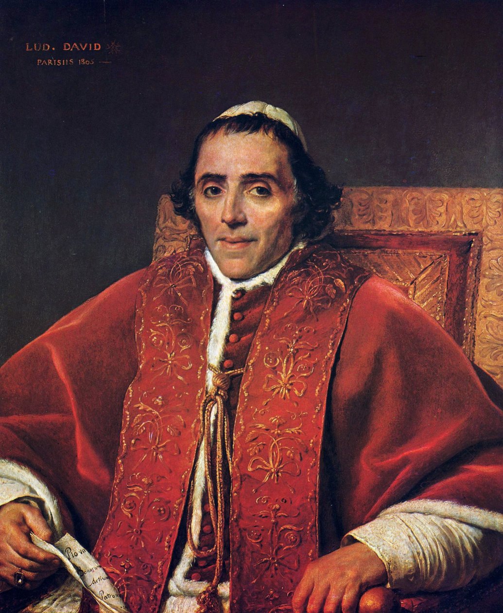 Portrett av pave Pius VII av Jacques Louis David