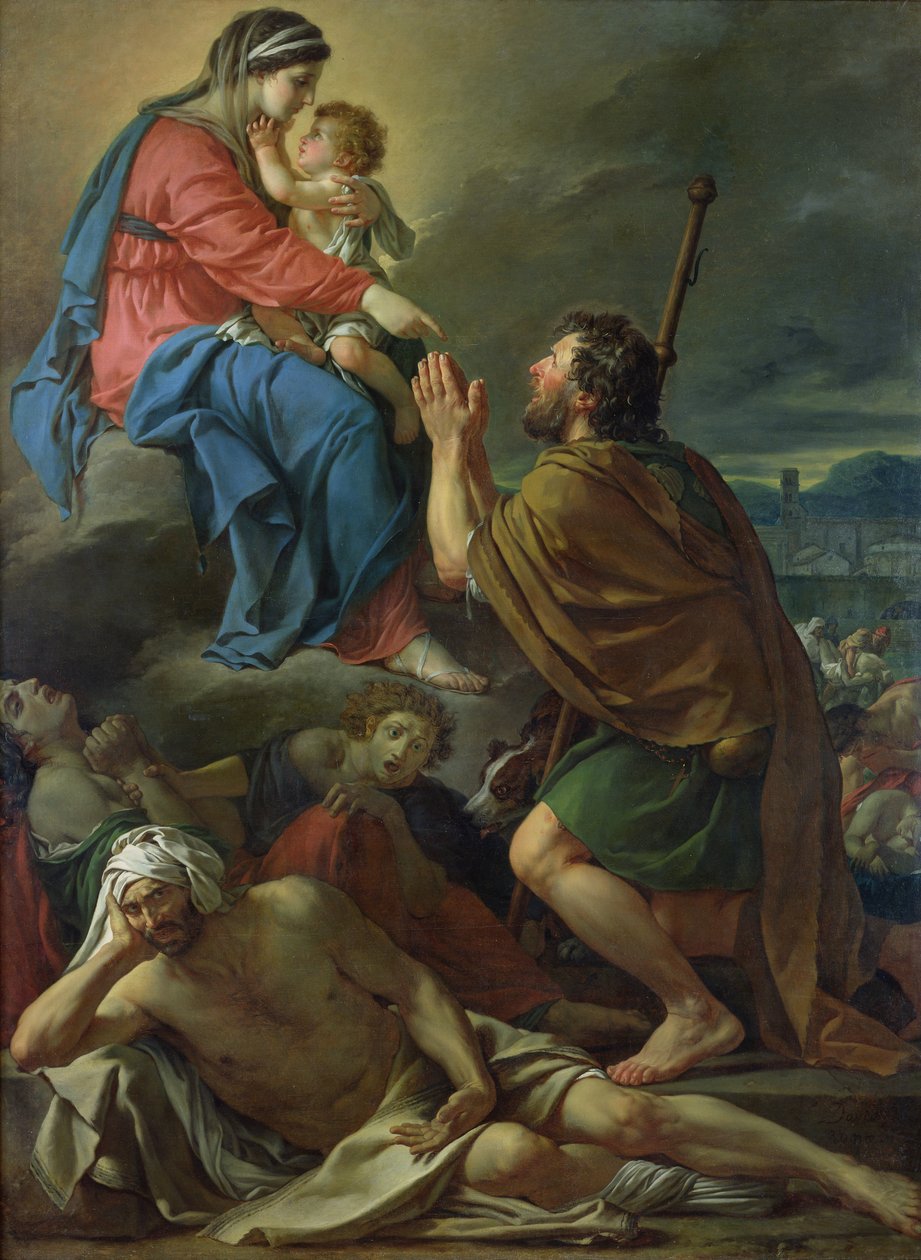 St. Roch ber til jomfruen om en slutt på pesten, 1780 av Jacques Louis David