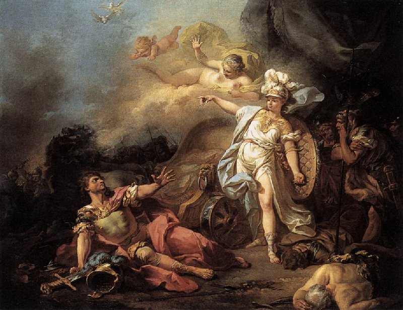Kampen mellom Ares og Athena av Jacques Louis David