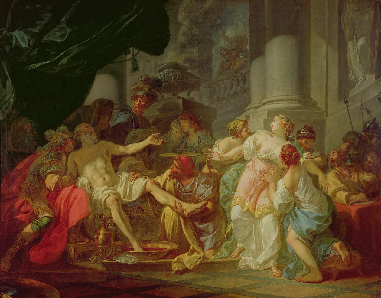Senecas død, 1773 av Jacques Louis David