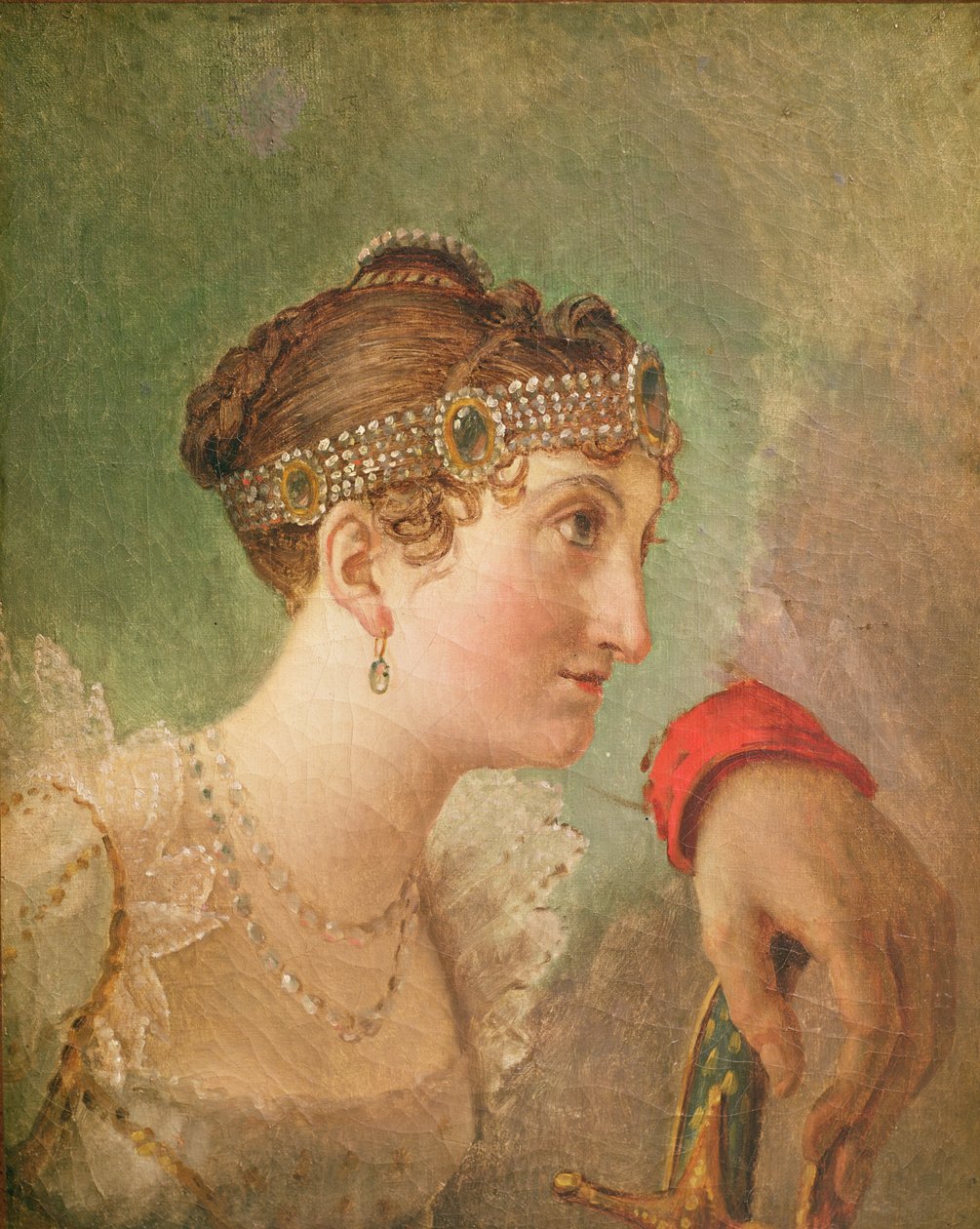 Hertuginnen av Rochefoucauld og hånden til Eug ène de Beauharnais av Jacques Louis David