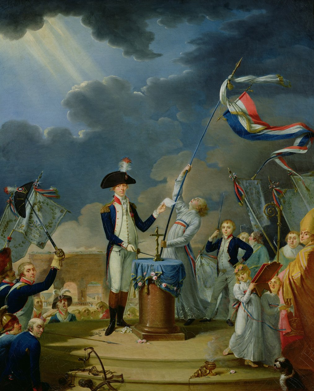 The Oath of Lafayette på Federation Festival, 14. juli 1790, 1791 av Jacques Louis David