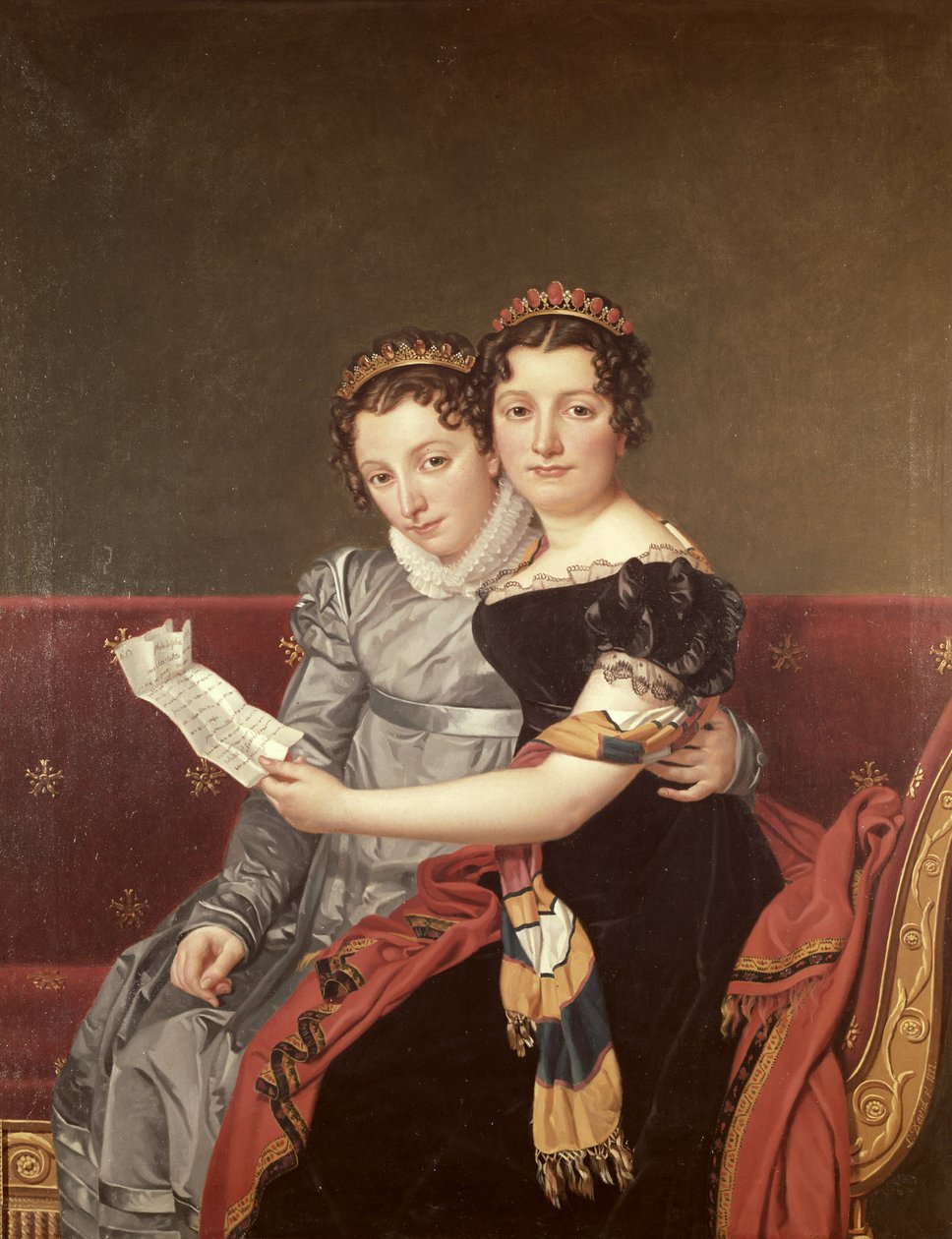 Zenaide (1801-54) og Charlotte (1802-39) Bonaparte, 1822 av Jacques Louis David