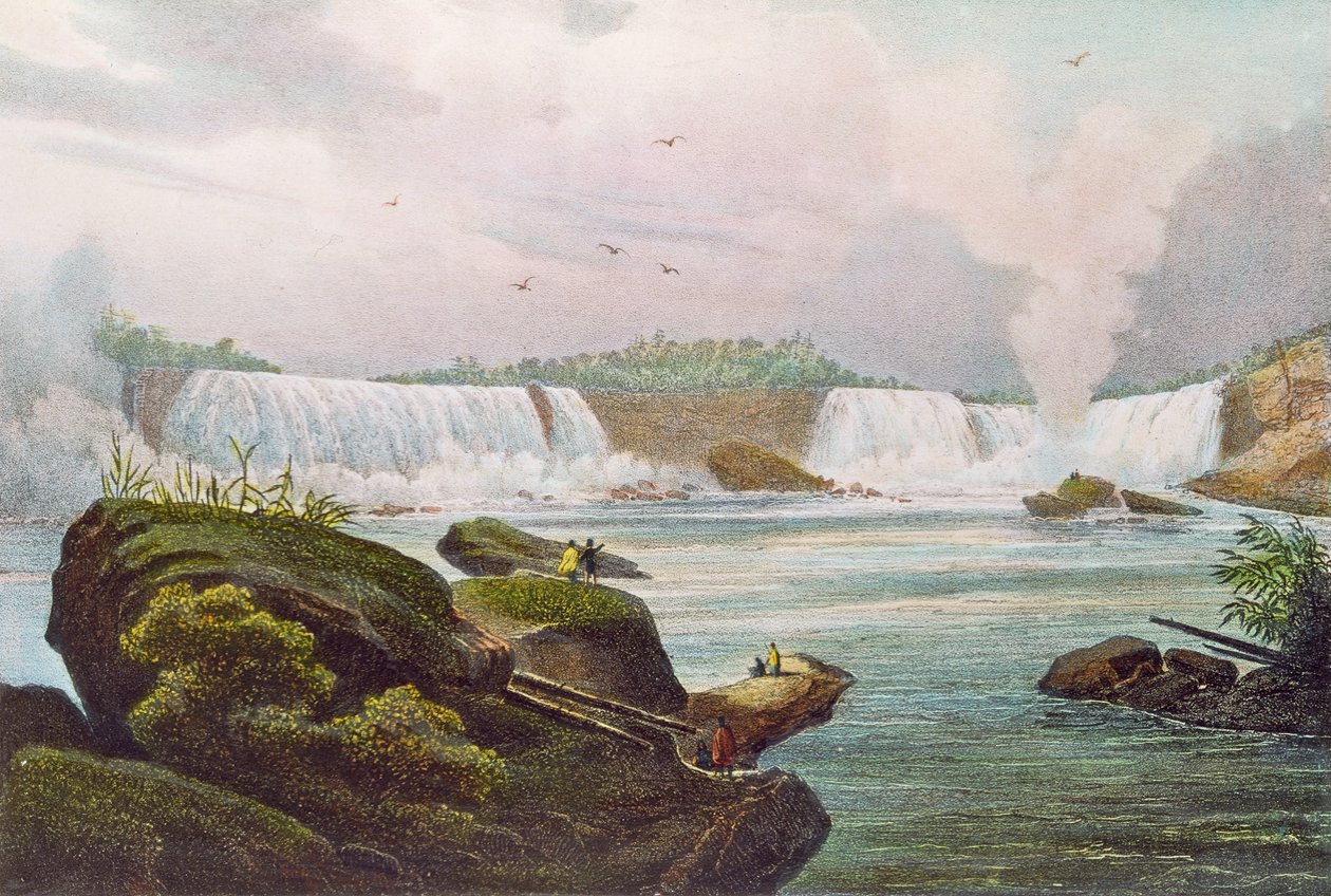 Generell utsikt over Niagara Falls fra den kanadiske siden av Jacques Milbert