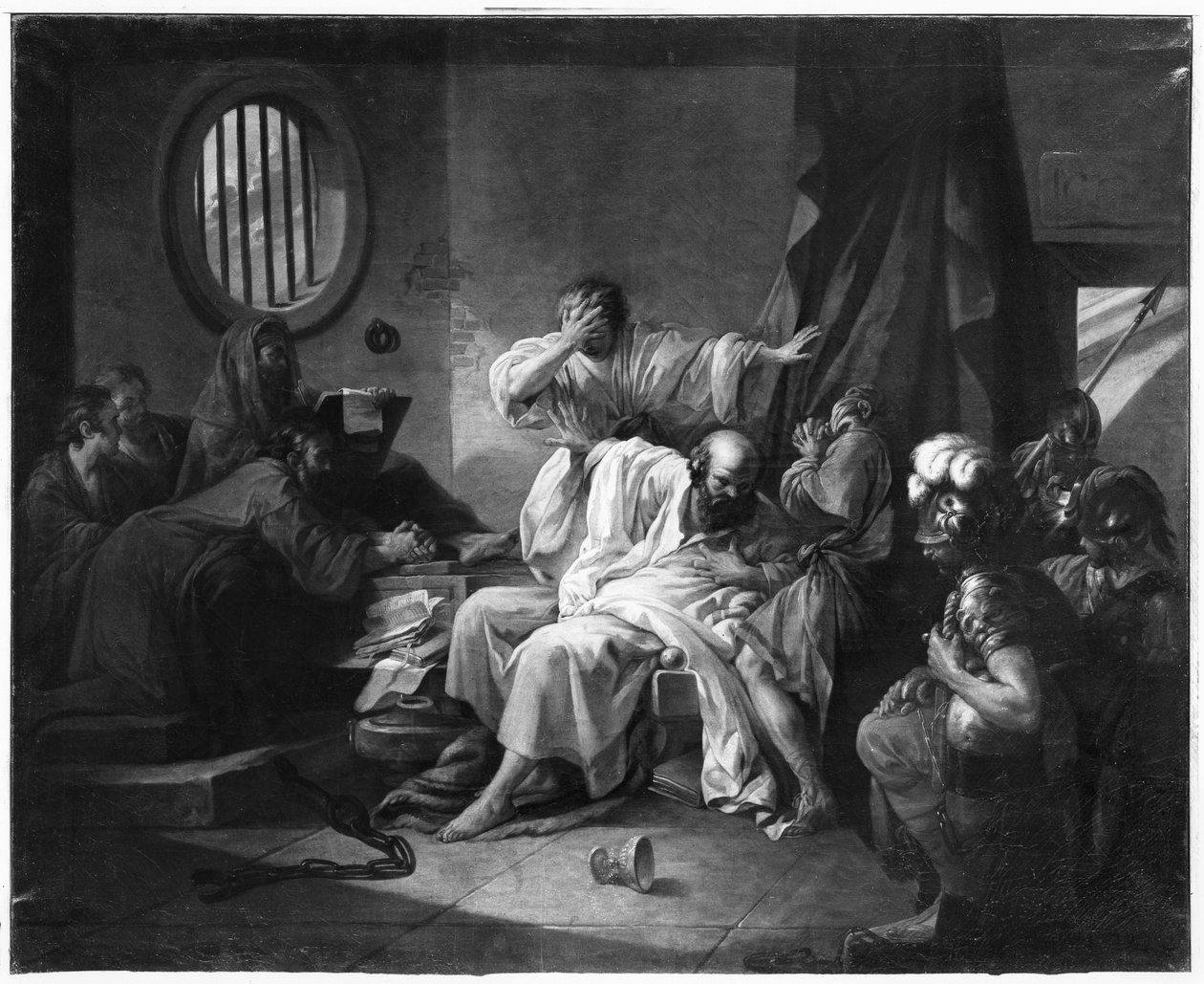 Sokrates død (470-499 f.Kr.) 1762 av Jacques Philippe Joseph de Saint Quentin