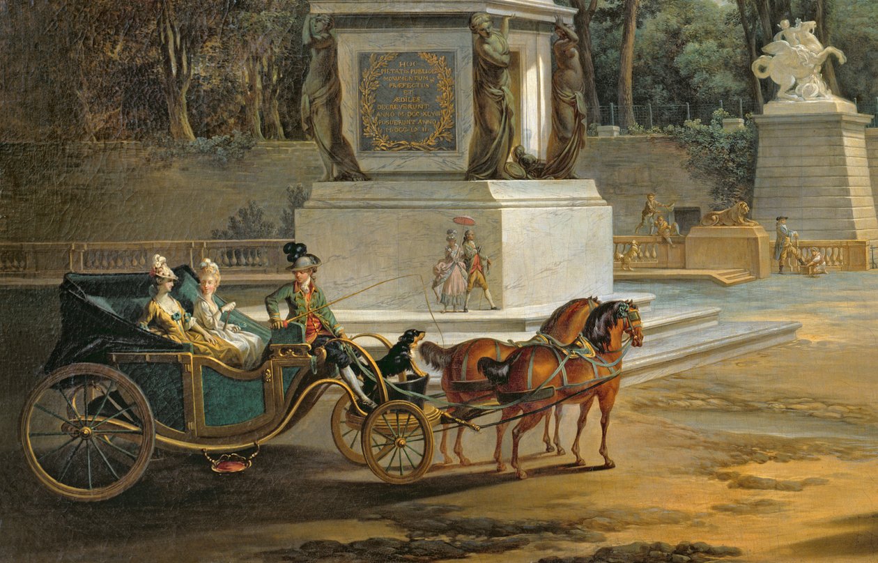 Inngangen til Tuileriene fra Place Louis XV i Paris, ca. 1775 (detaljer fra 209920) av Jacques Philippe Joseph de Saint Quentin
