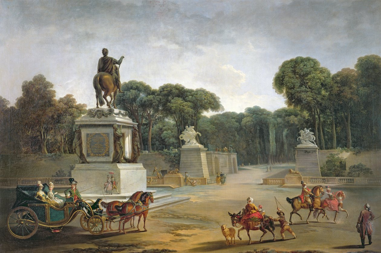 Inngangen til Tuileriene fra Place Louis XV i Paris, ca. 1775 av Jacques Philippe Joseph de Saint Quentin