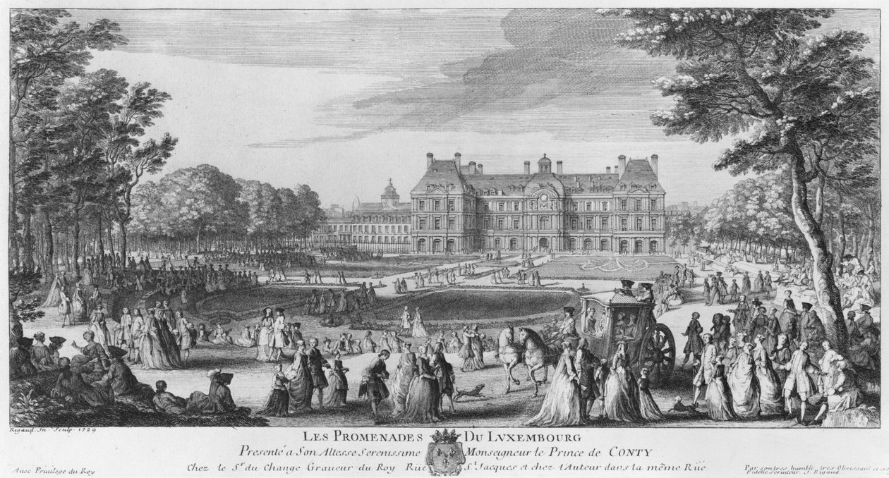 Vandre i Luxembourghagen, 1729 av Jacques Rigaud