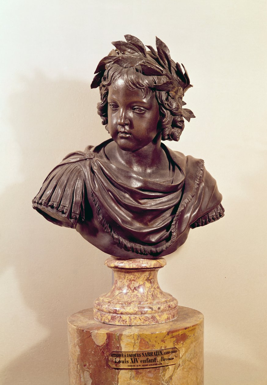 Byste av Louis XIV (1643-1715) som barn (bronse) av Jacques Sarazin