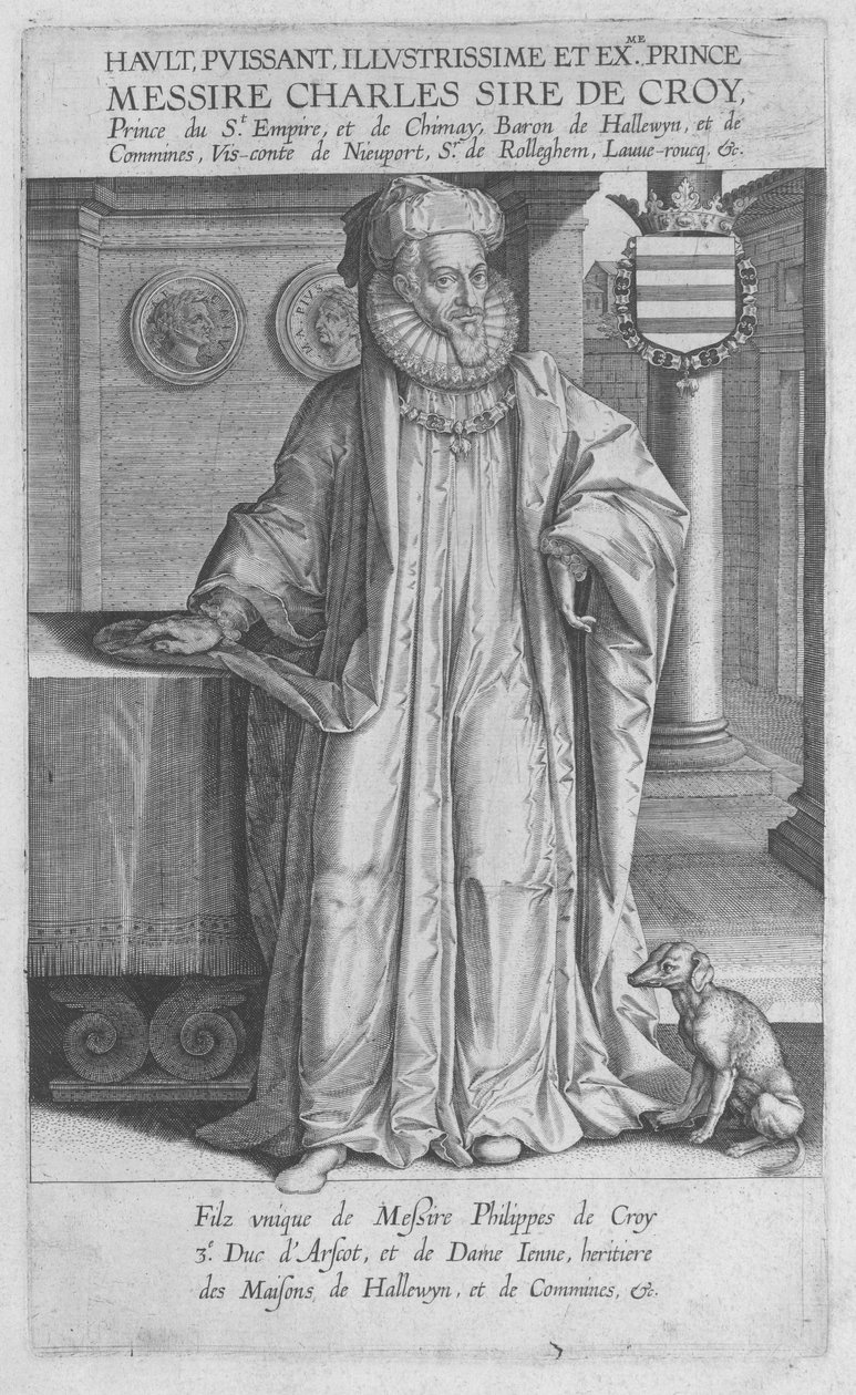 Gravering som viser Charles III av Croÿ av Jacques de Bye