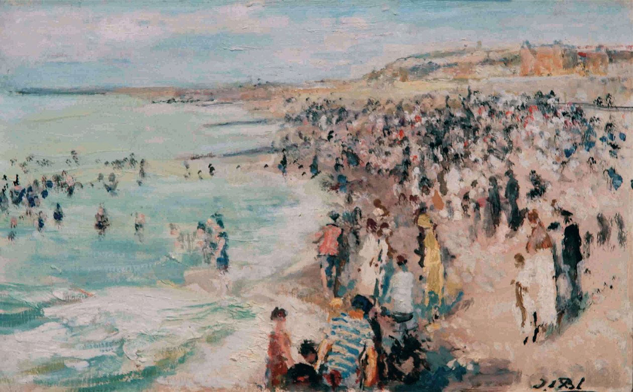 Dieppe -stranden av Jacques Emile Blanche