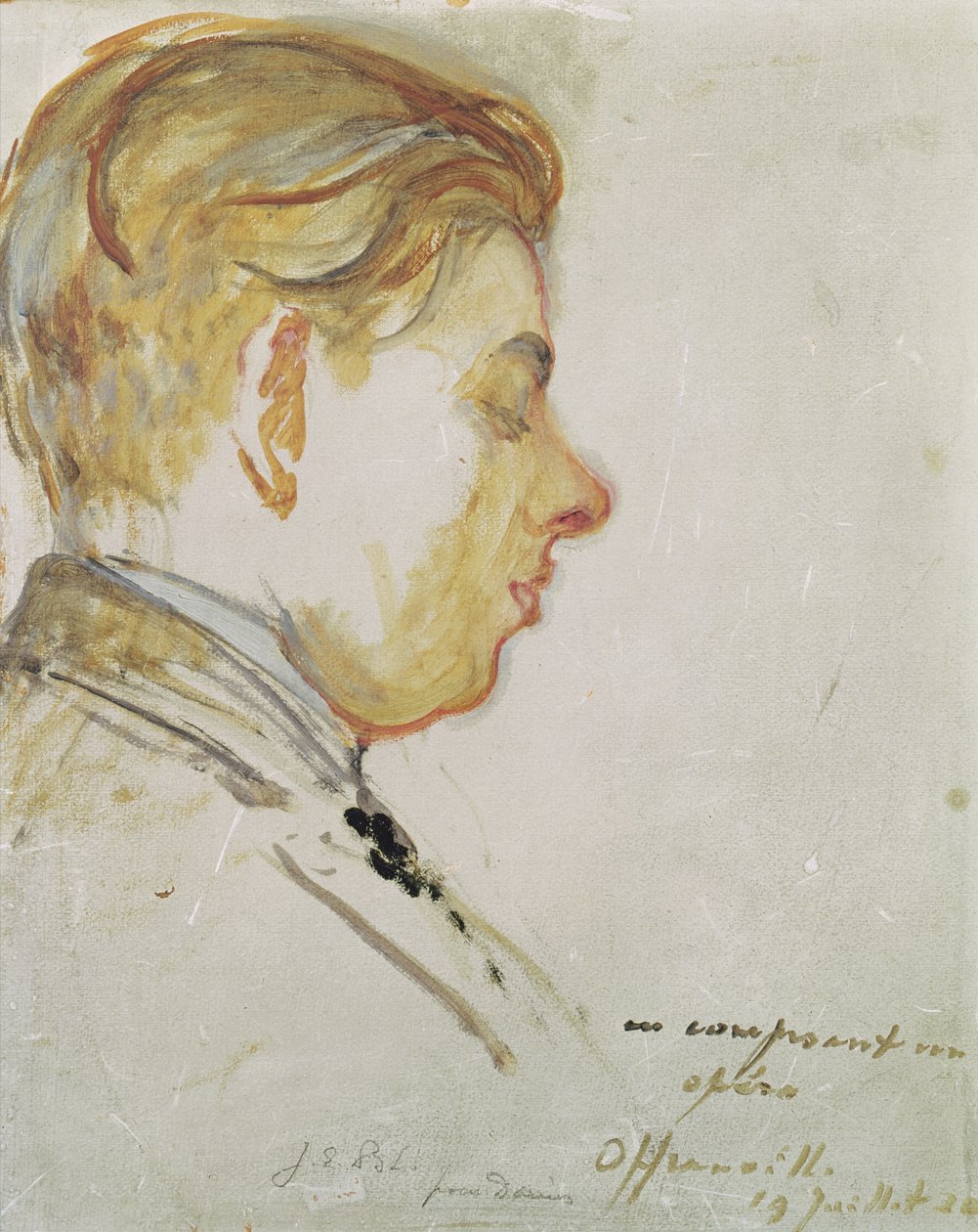 Study for a Portrait of Francis Poulenc (1899-1963) 19. juli 1920 av Jacques Emile Blanche