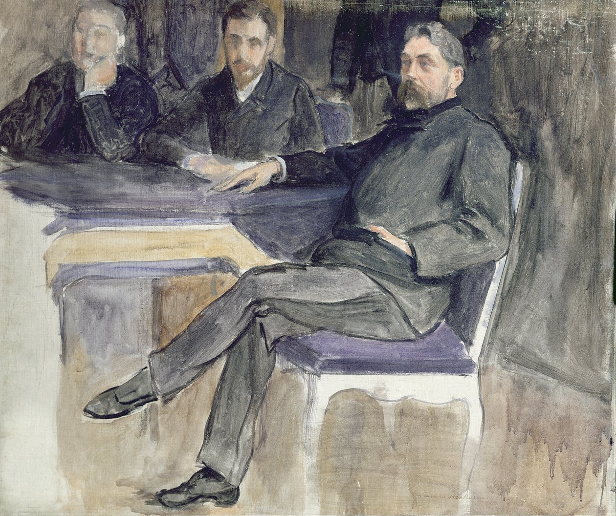 Studie for et portrett av Stephane Mallarme (1842-98) og hans venner fra 
