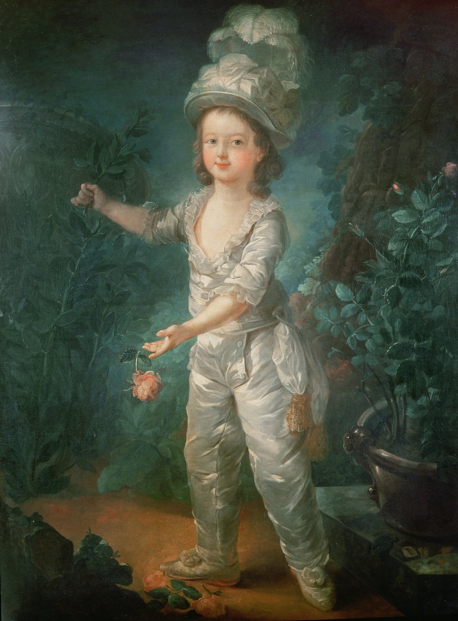 Portrett av Dauphin, senere kong Louis XVII av Frankrike (1785-95) av Jacques Fabien Gautier d