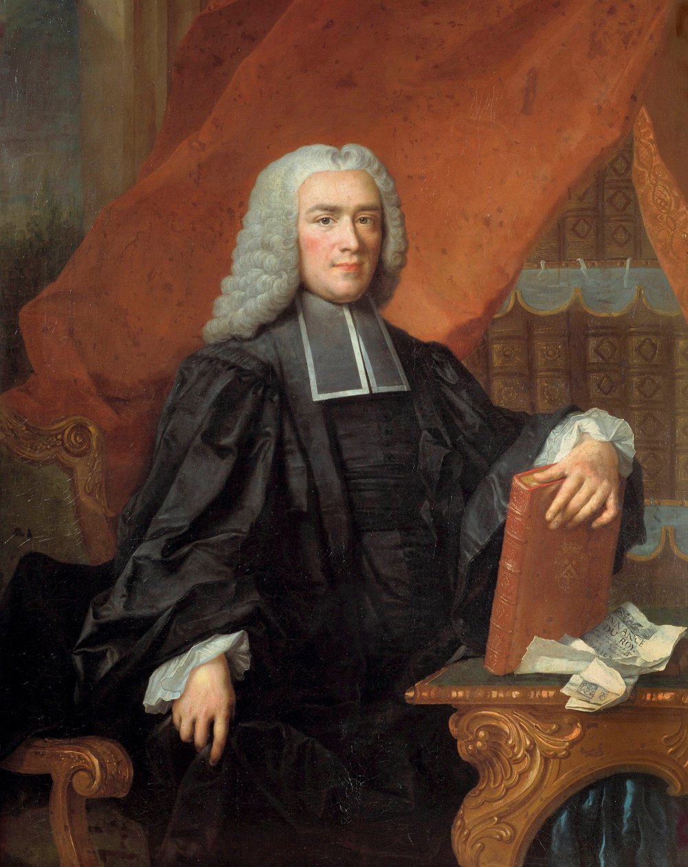 Portrett av Nicolas Rene Berryer (1703-1762) politiløytnant Maleri av Jacques Francois (Jacques-François) Delyen (1684-1761) 1700-tallet søn. 1,05x1,38 m Troyes, Museum of Fine Arts - Portrett av Nicolas Rene Berryer (1703-1762) Generalløytnant o av Jacques François Delyen