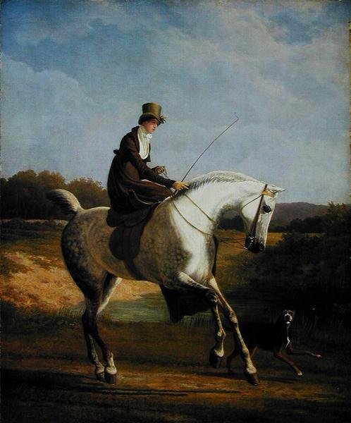 Miss Casenove On a Grey Hunter (olje på lerret) av Jacques Laurent Agasse