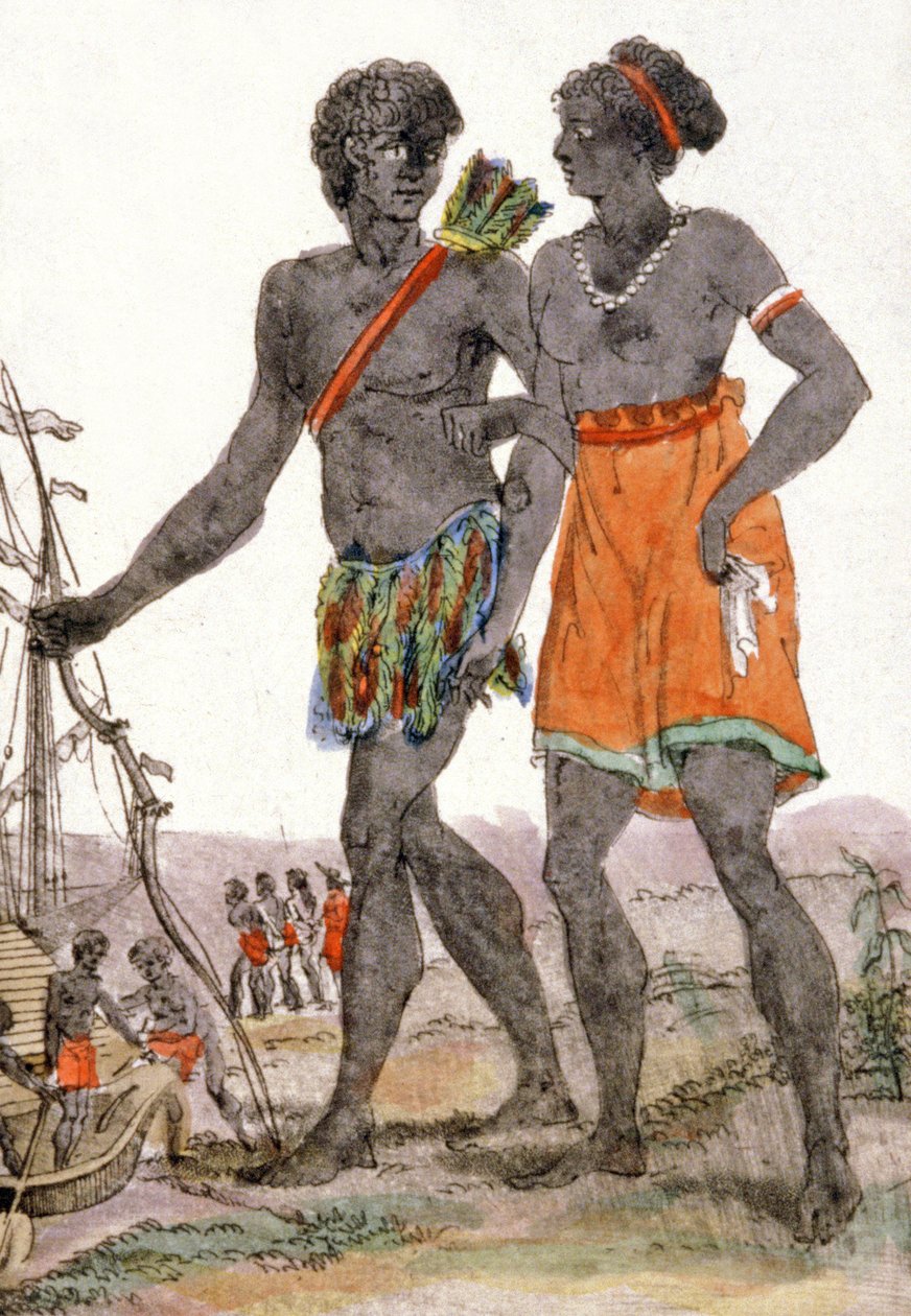 Mann og kvinne fra Senegal av Jacques (after) Grasset de Saint Sauveur