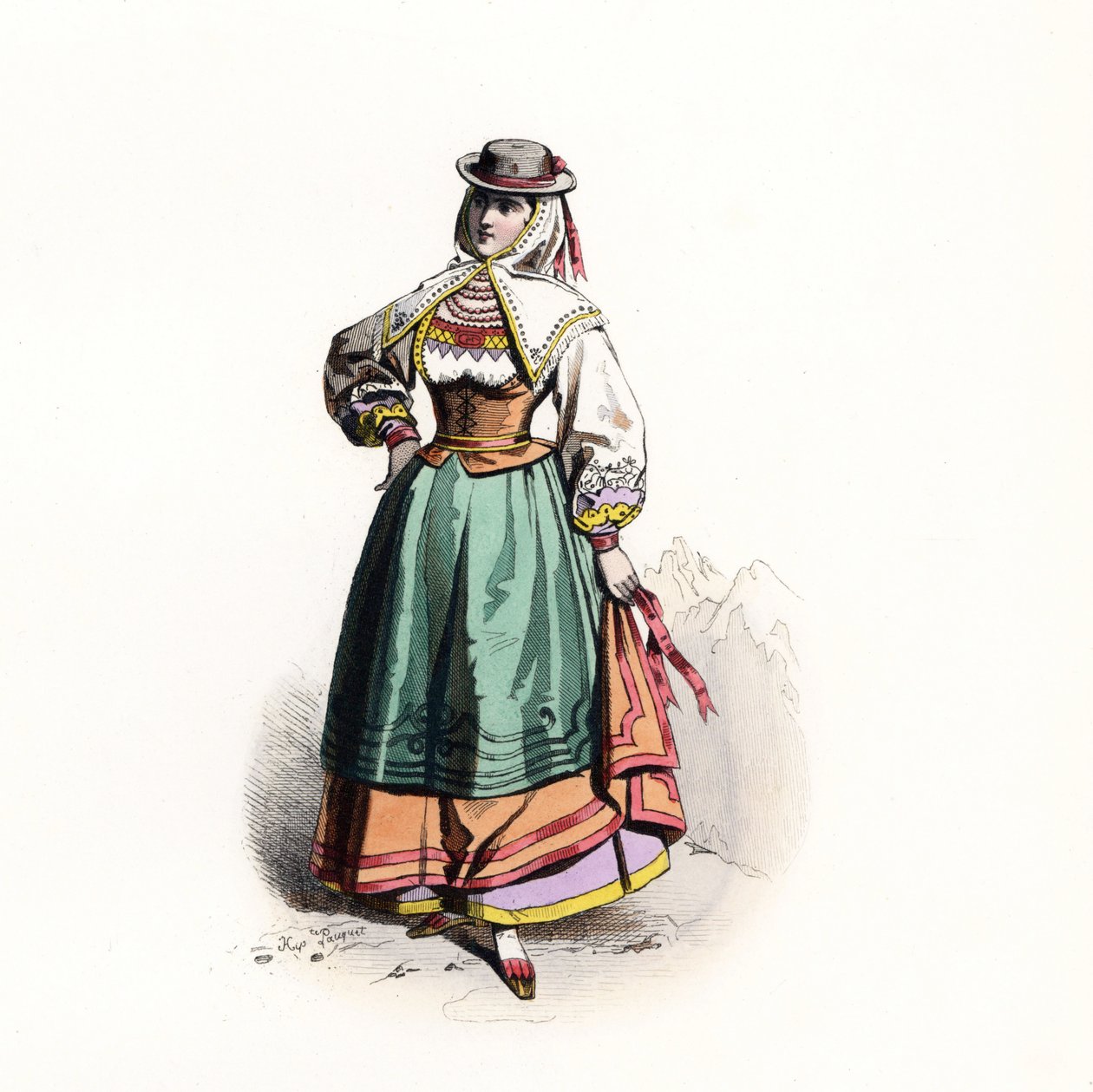 Kvinne fra Salamanca, Spania av Jacques (after) Grasset de Saint Sauveur