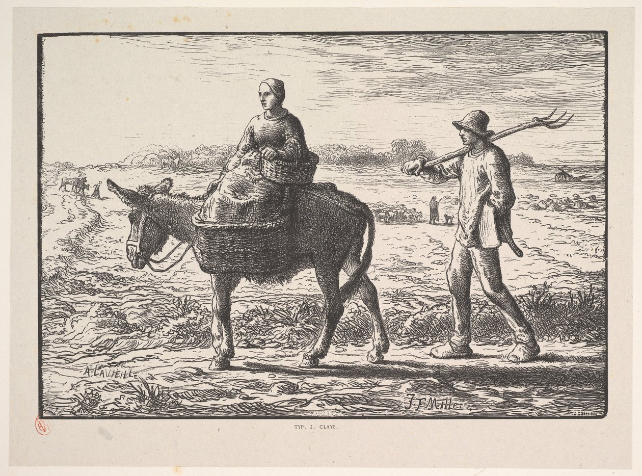 Morgen, fra serien, Fire ganger på dagen, 1830-75. av Jacques Adrien Lavieille