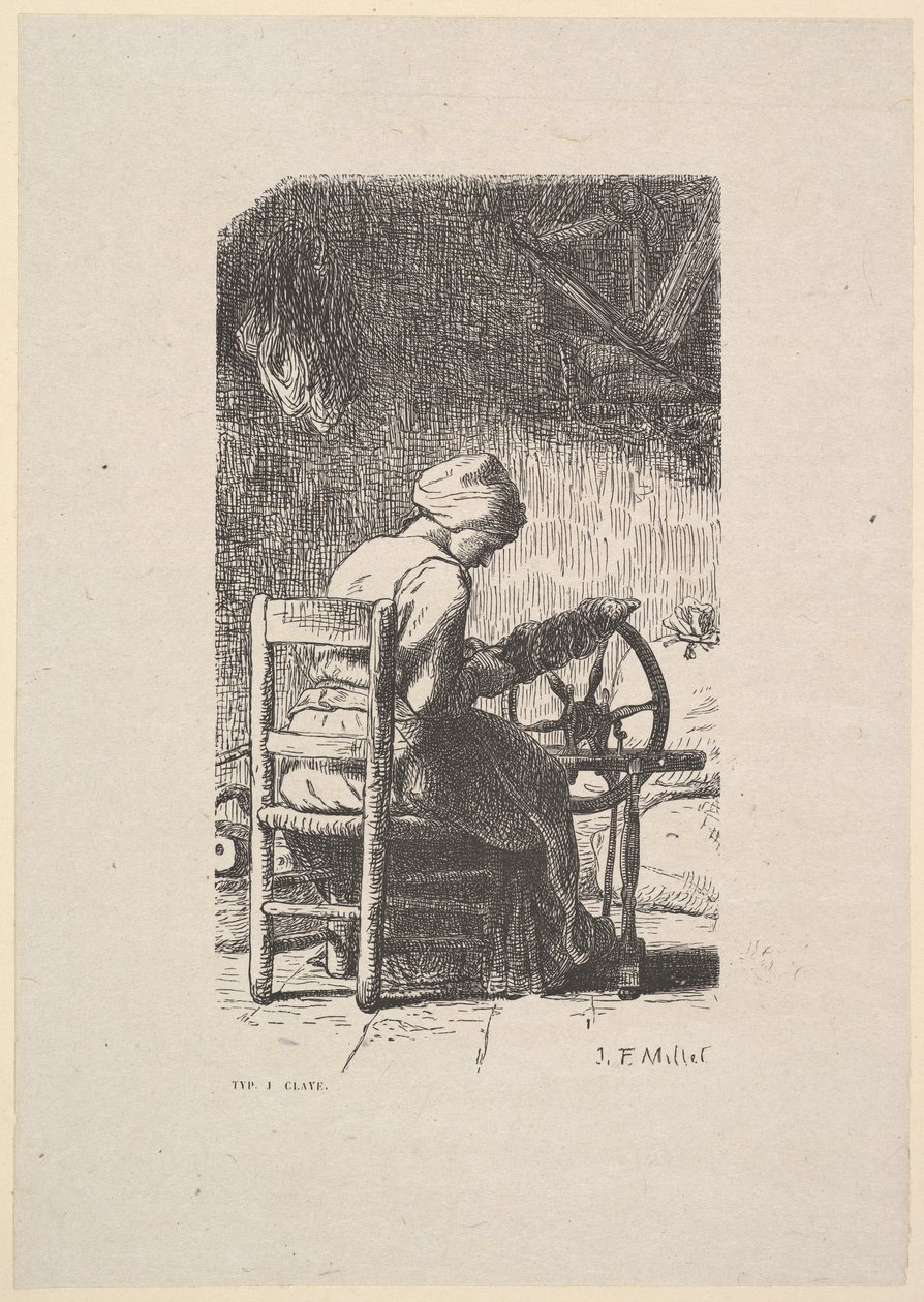 Spinneren, 1853. av Jacques Adrien Lavieille