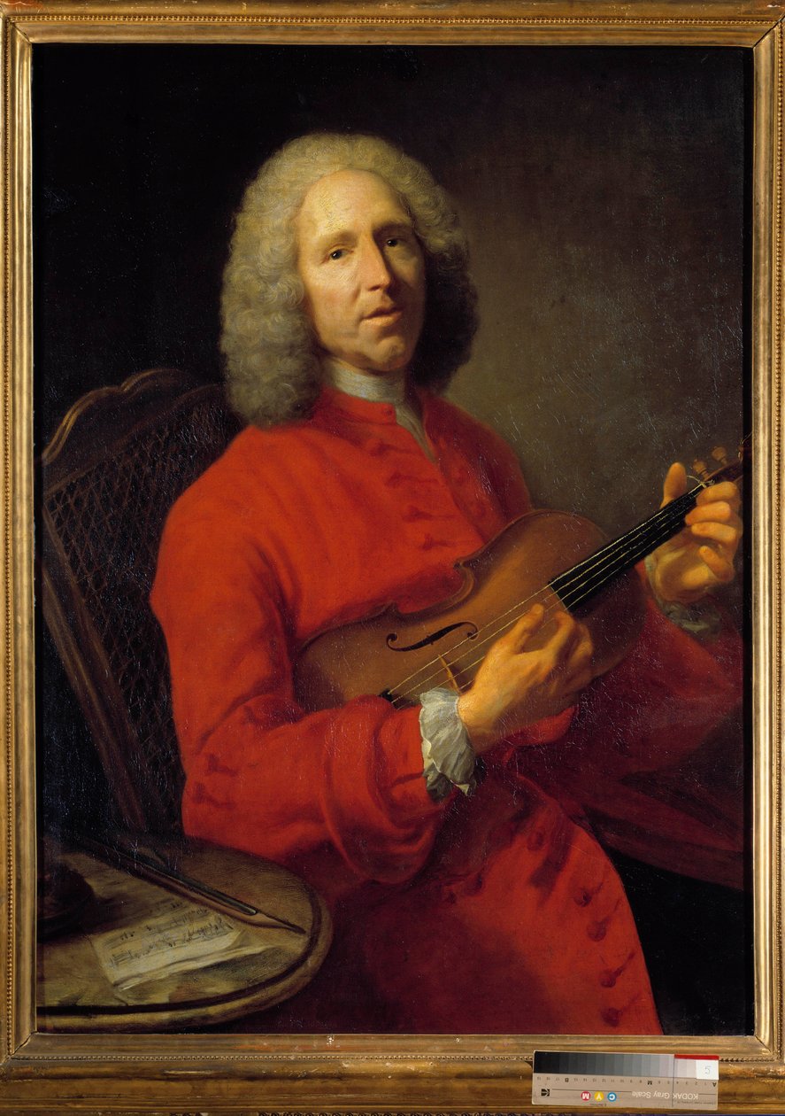 Portrett av Jean-Philippe (Jean philippe) Rameau (1683-1764), fransk komponist. Portrett av Jacques Andre Joseph Ave, dit le Camelot eller Avet le Batave (1702-1766). Museum of Fine Arts i Dijon. av Jacques Andre Joseph Camelot Aved