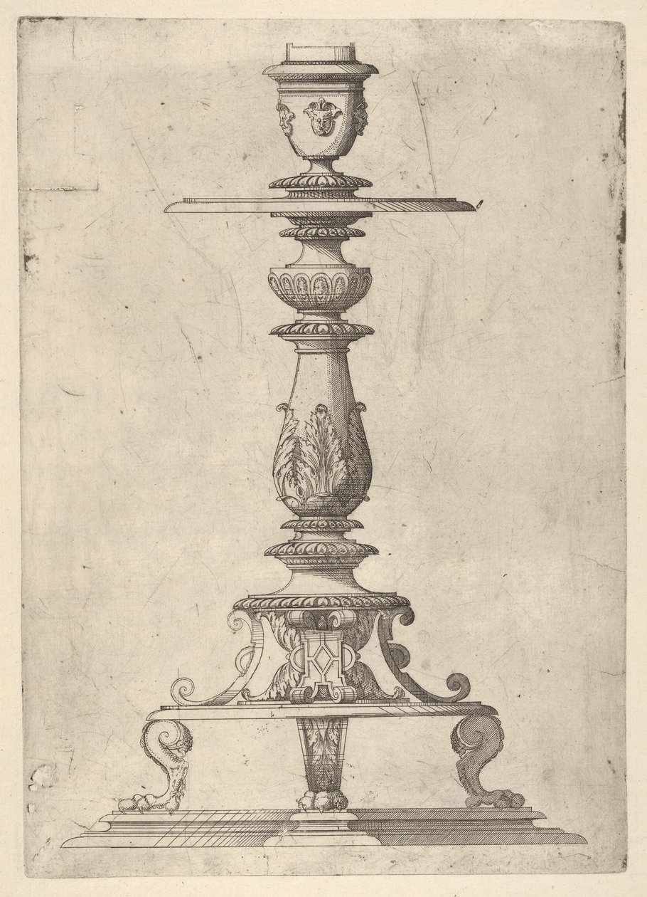 Design for en lysestake, 1548-49. av Jacques Androuet Du Cerceau