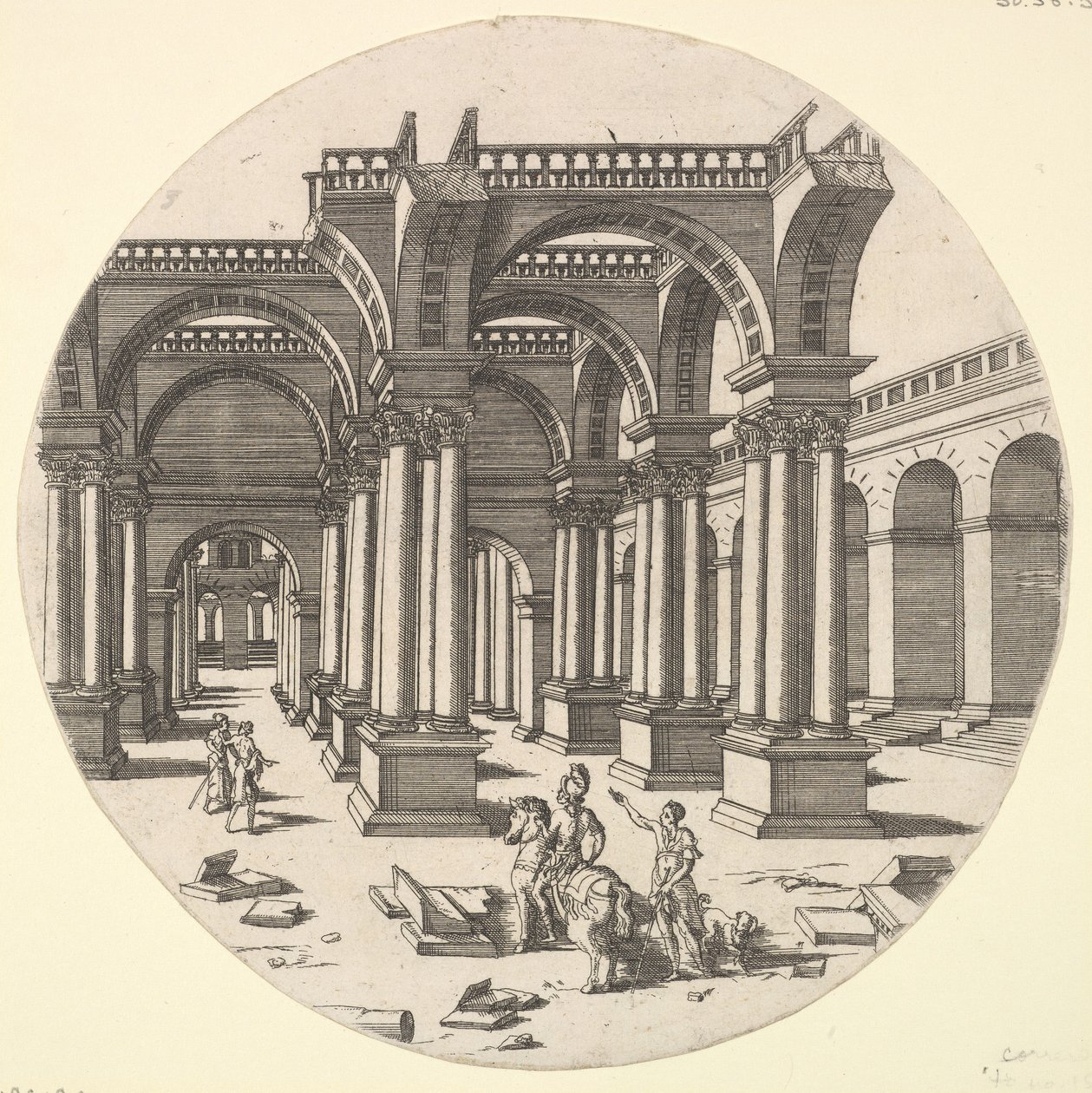 Perspektivutsikt, Temple of Isis, 1551. av Jacques Androuet Du Cerceau
