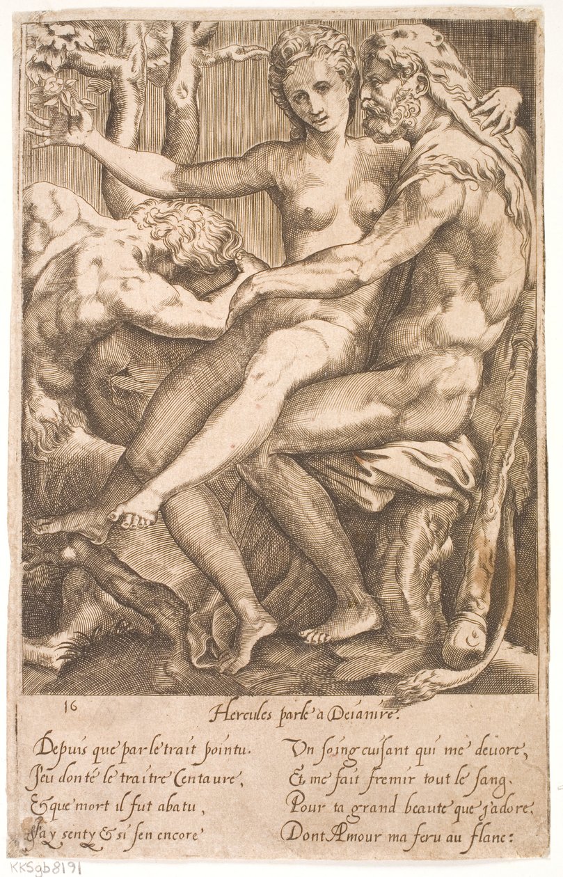 Herkules og Deianire av Jacques Androuet Ducerceau d.Æ.