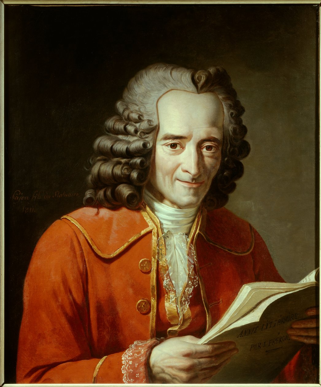 Portrett av Voltaire (Sa Francois Marie Arouet av Jacques Augustin Catherine Pajou